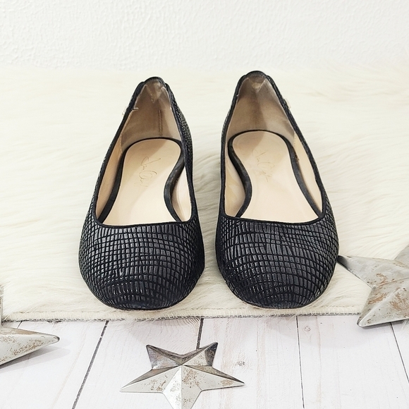 Joan Oloff ballet flats black textured leather 42 - Picture 3 of 9